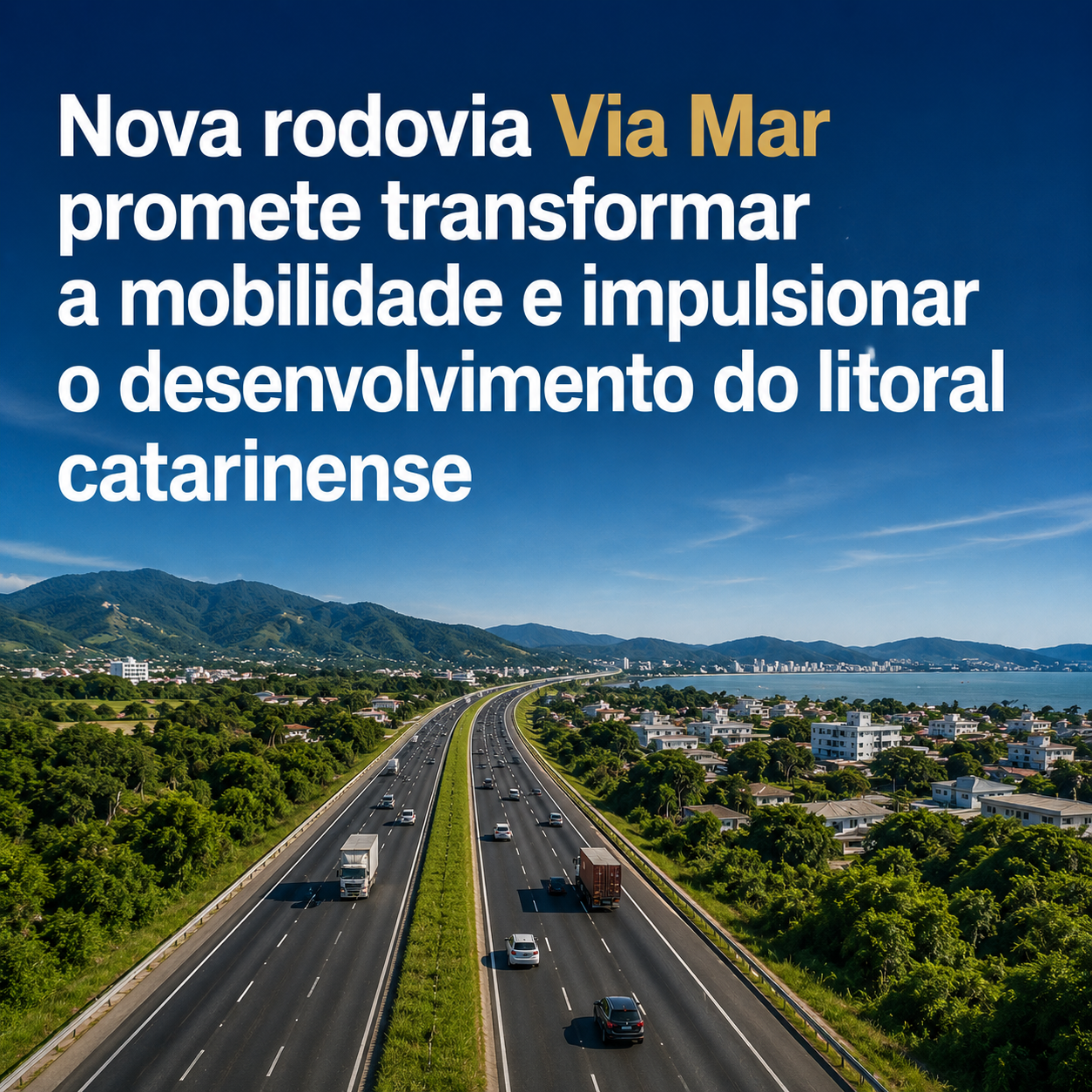 Nova rodovia Via Mar promete transformar a mobilidade e impulsionar o desenvolvimento do litoral catarinense