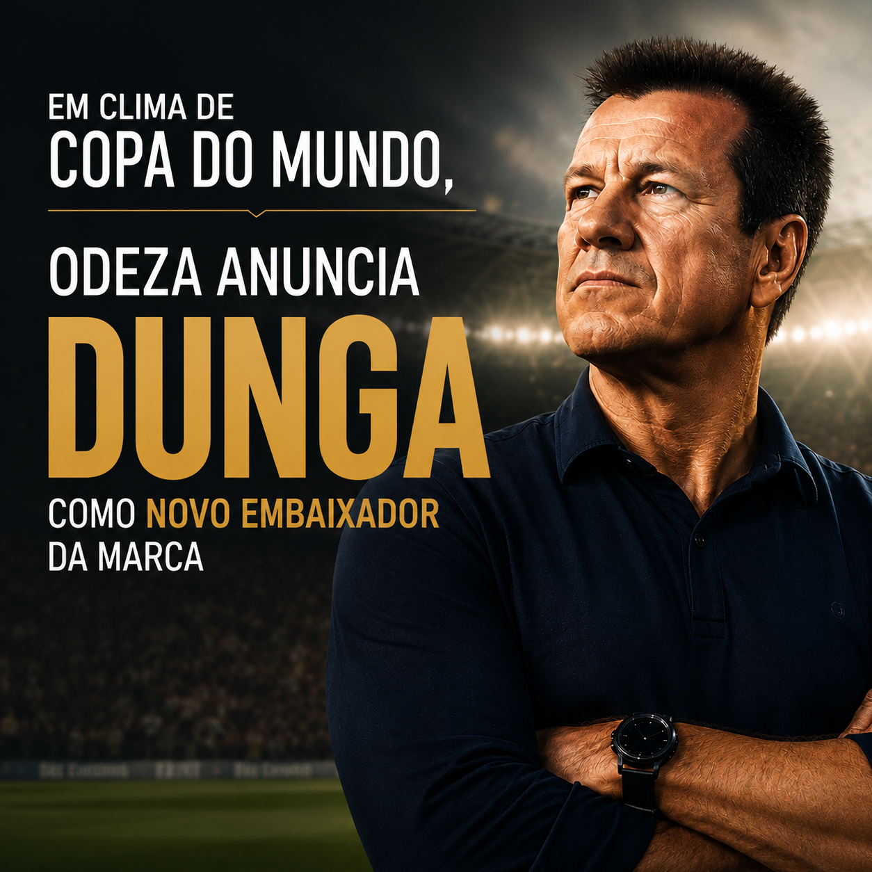 Em clima de Copa do Mundo, Odeza anuncia Dunga como novo embaixador da marca
